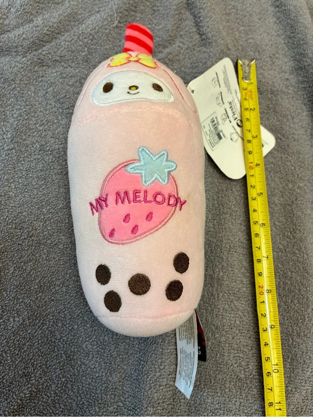 Sanrio My Melody Light Pink Strawberry Bubble Tea Plush